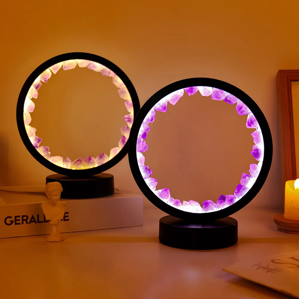 Sakrales Leuchten LED-Lampen aus natürlichen Edelsteinen