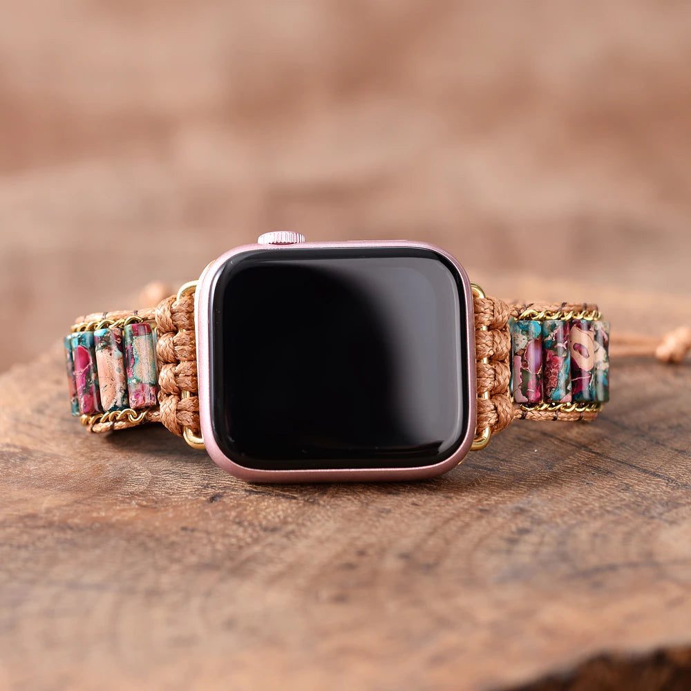 Blütentag Apple Watch-Uhrenarmband Aus Hämatit Und Regalit
