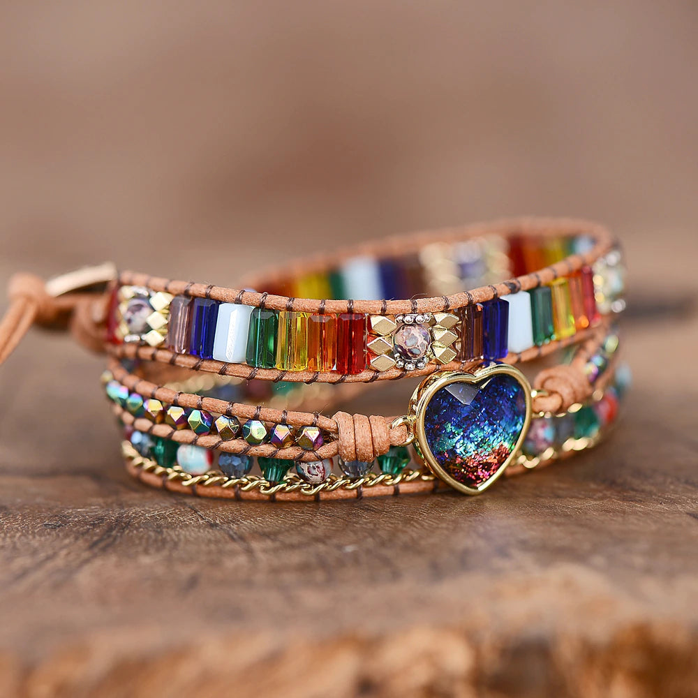 Glänzendes Herz Opal Hämatit & Jaspis-Armband