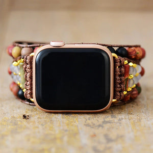 Natürliche Ausgewogenheit Onyx Türkis & Jaspis Edelstein Apple Watch Uhrenarmband