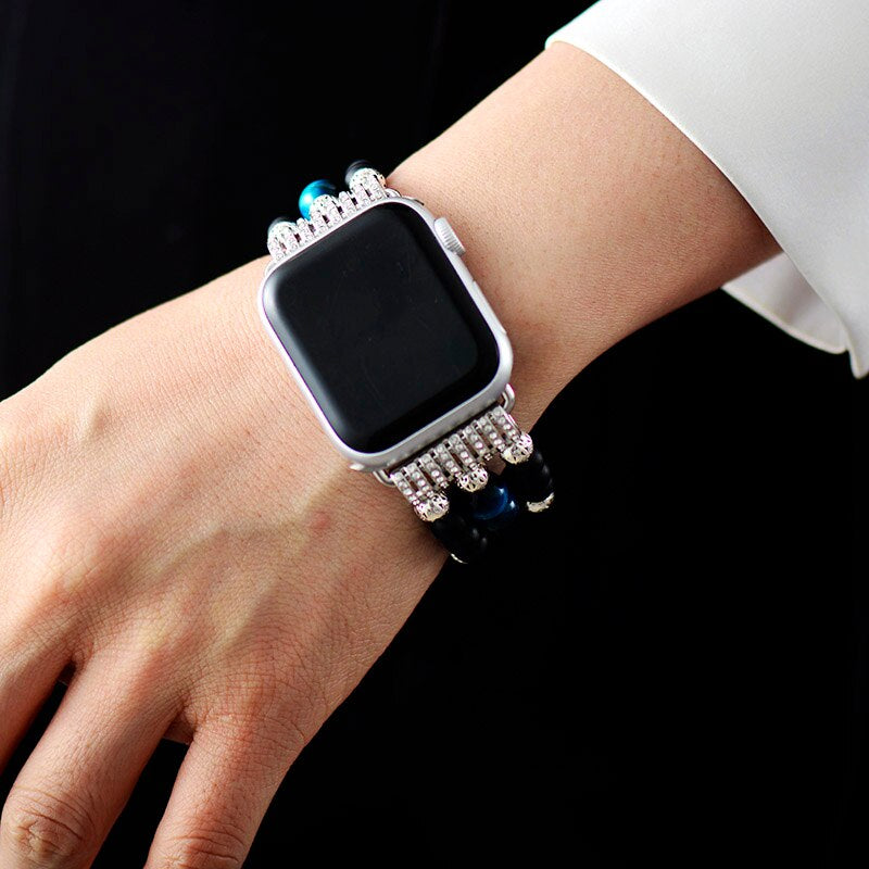 Schimmerndes Tigerauge & Hämatit Apple Watch-Uhrenarmband