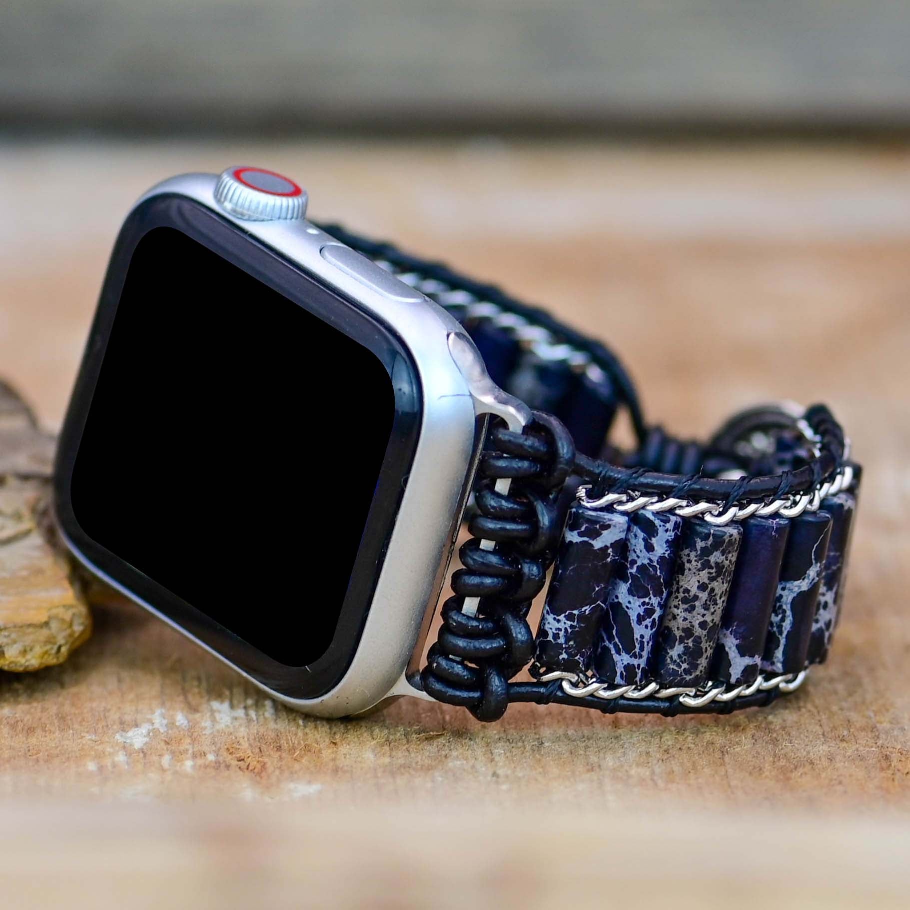Indigo Fusion Kaiserjaspis Apple Watch-Uhrenarmband