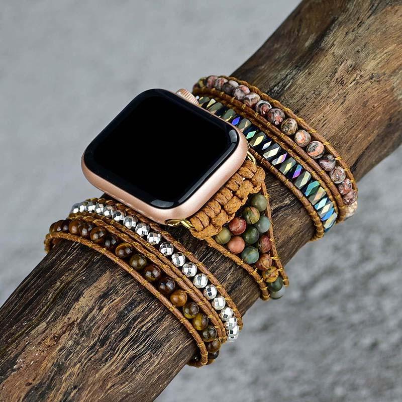 Verstärkendes Tigerauge Apple Watch Uhrenarmband