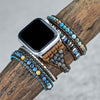 Lade das Bild in den Galerie-Viewer, Blaues &amp; Graues Edelstein Apple Watch-Uhrenarmband