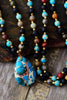 Blauer-Jaspis Wassertropfen-Anhänger Halskette