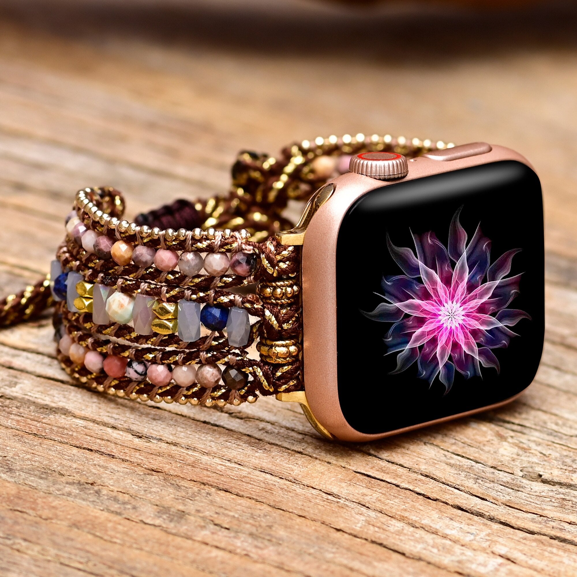 Hypnotisierende Hoffnung Rhodochrosit Apple Watch-Uhrenarmband