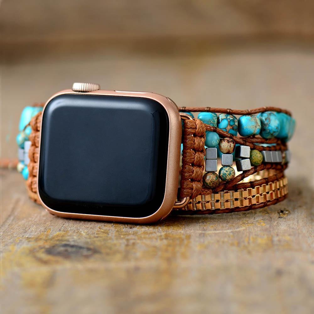 Blaues Antennen Jaspis Edelstein Apple Watch-Uhrenarmband