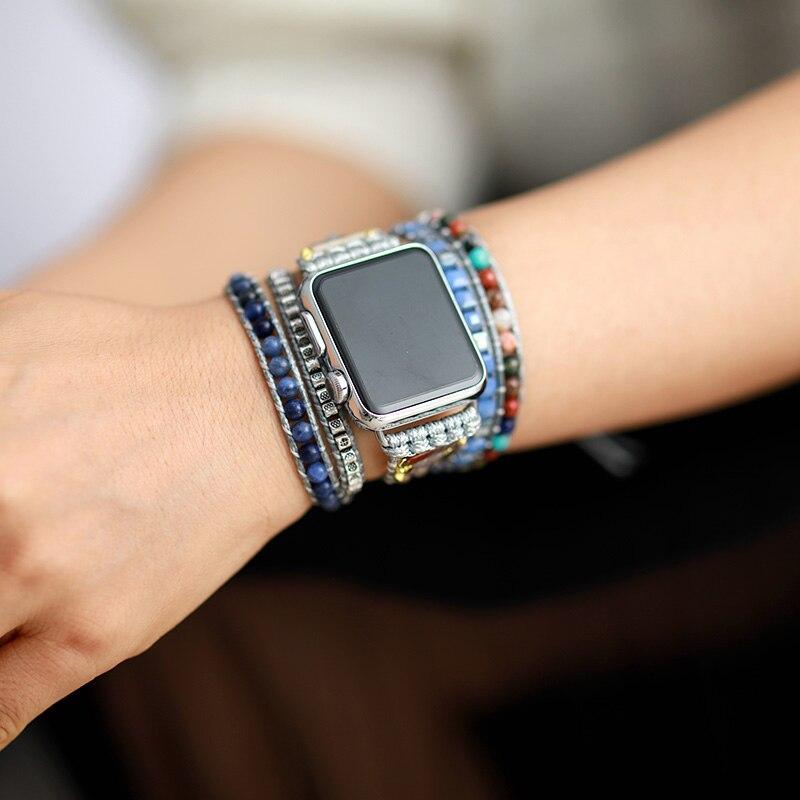 Sodalith & Achat Edelstein Apple Watch-Uhrenarmband