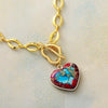 Lade das Bild in den Galerie-Viewer, Luxuriöse Goldene Jaspis-Herz-Halskette