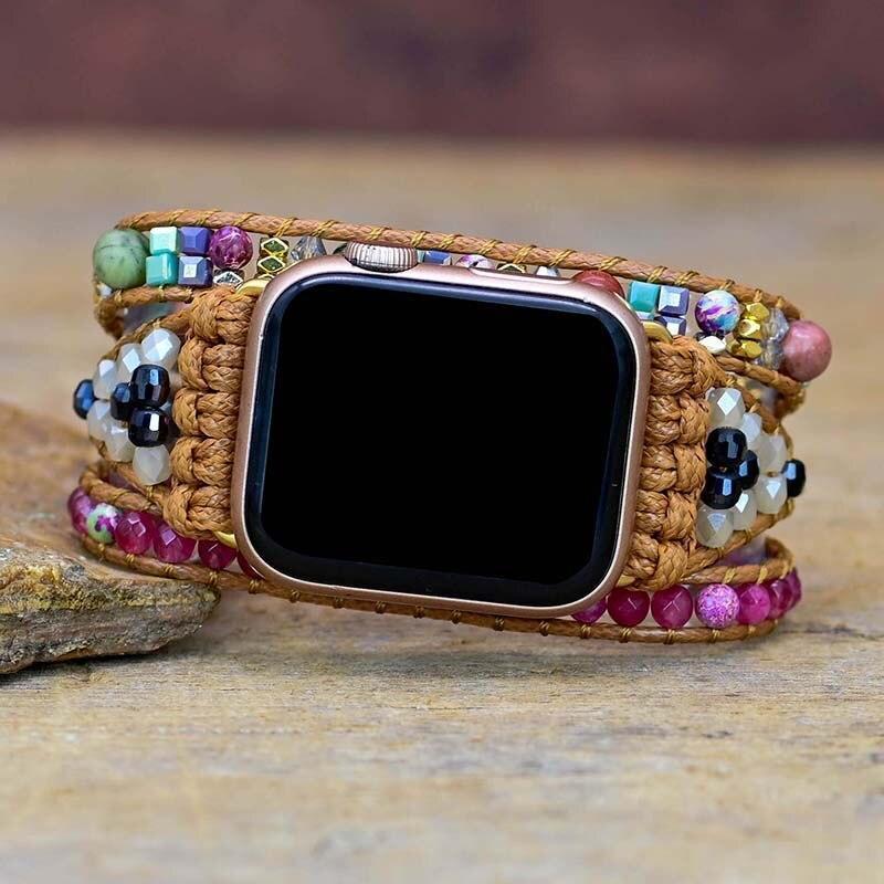 "Verstreute Farben" Edelstein Apple Watch-Uhrenarmband