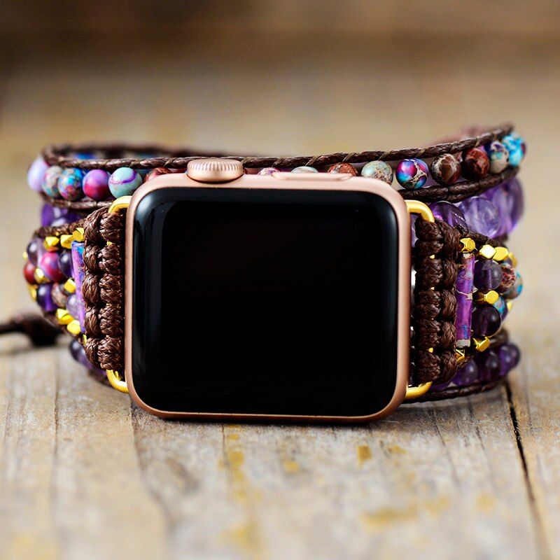Zeitloses Glück Amethyst Apple Watch-Uhrenarmband