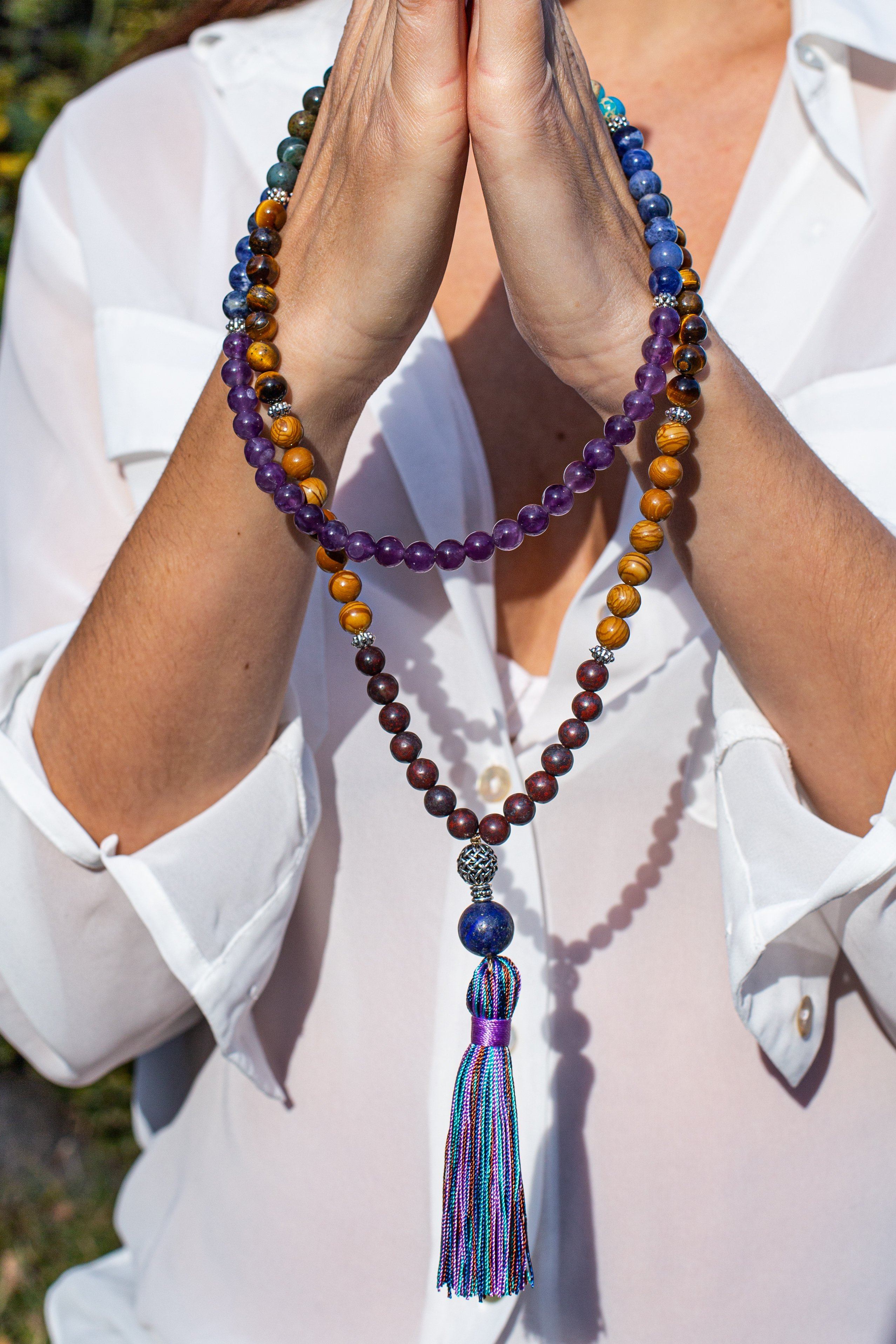 108 Perlen Spirituelle Erleuchtungs Mala-Halskette